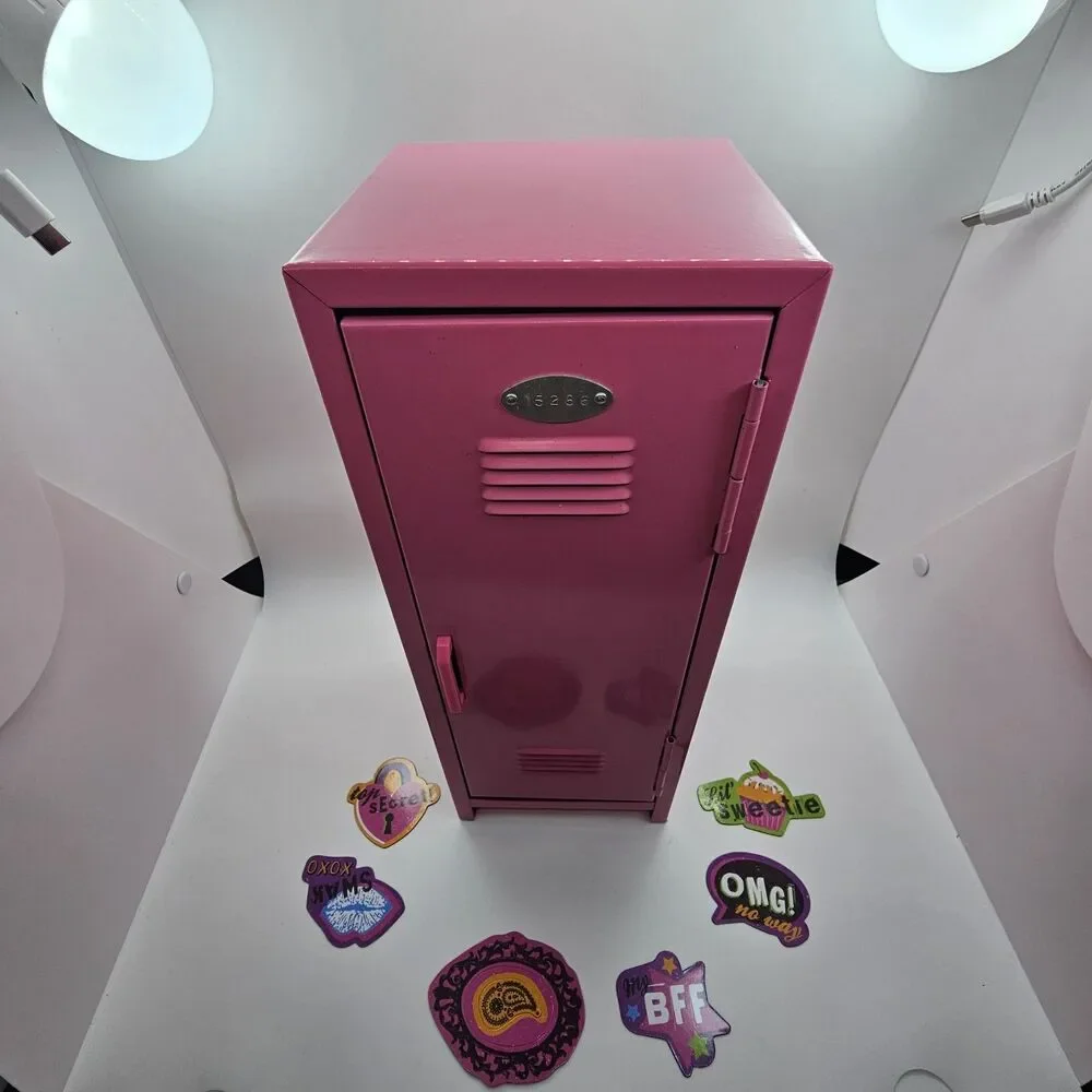 Schylling Girl Talk Locker Playset Pink Metal Magnet Stickers NIB